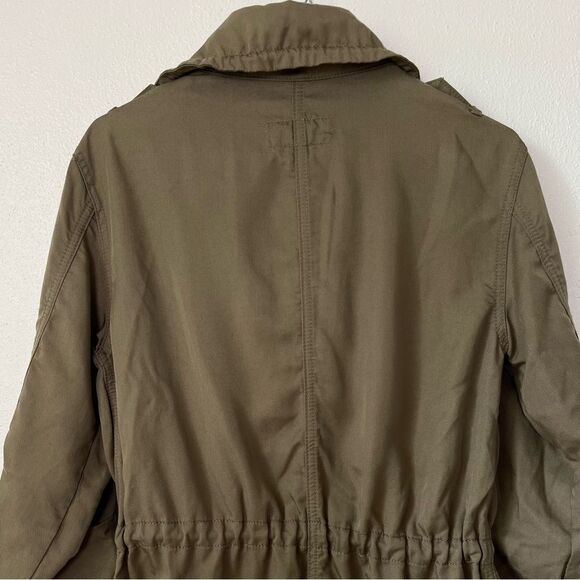 Michael Kors Anorak Coat Olive Green Jacket Drawstring Waist Gold Hardware XS - Picture 6 of 12